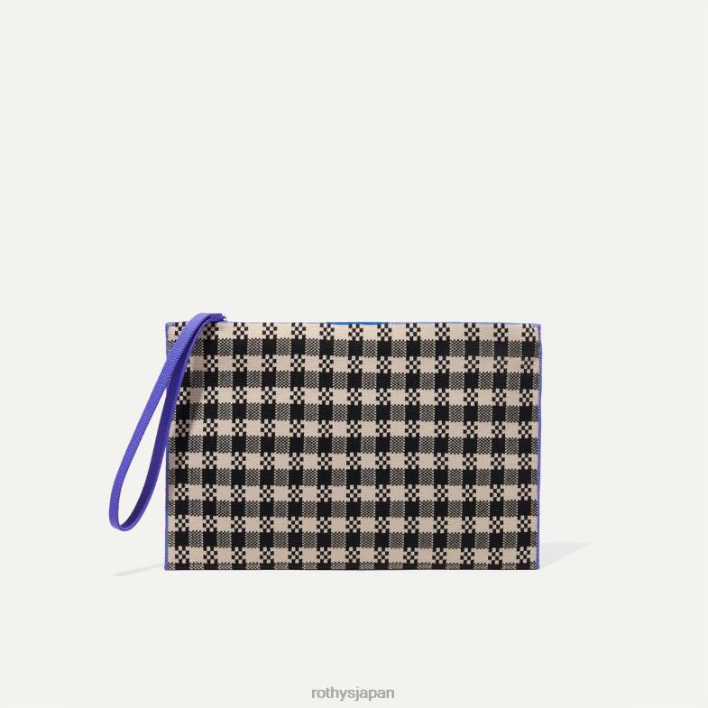 Rothy's リストレット 女性 黒とキャンバスのギンガムチェック 2XLLJ246 バッグ